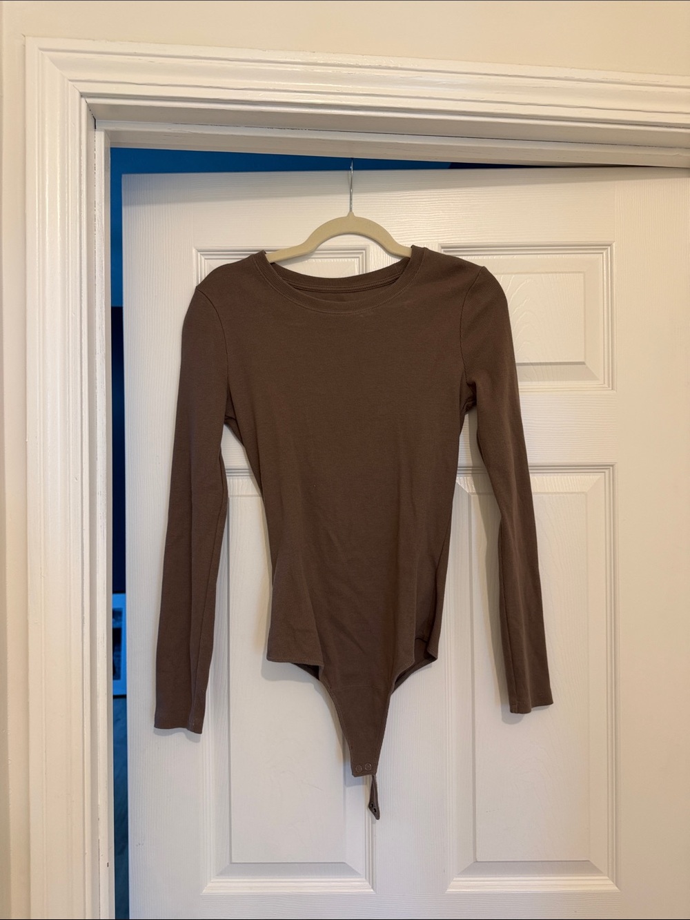 Nuuds Brown Long Sleeve Crewneck Bodysuit